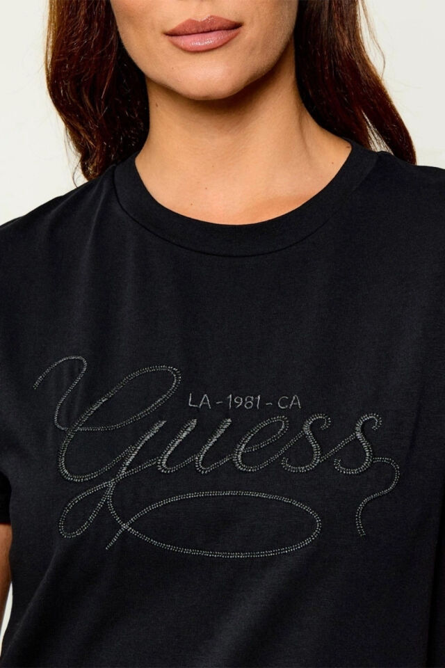 Guess Syrma Kadın Aktif Regular Fit T-Shirt Siyah