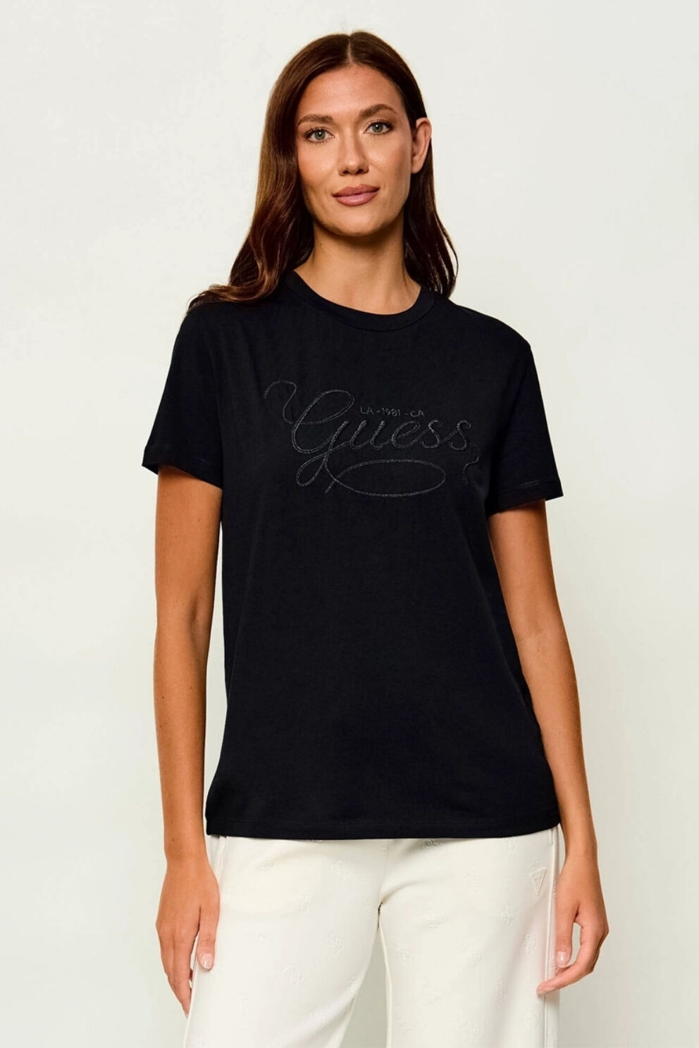 Guess Syrma Kadın Aktif Regular Fit T-Shirt Siyah
