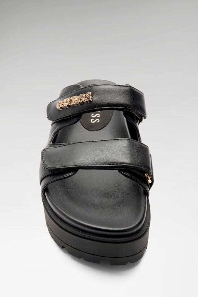 Guess Faxon Logo Sandaletler Siyah