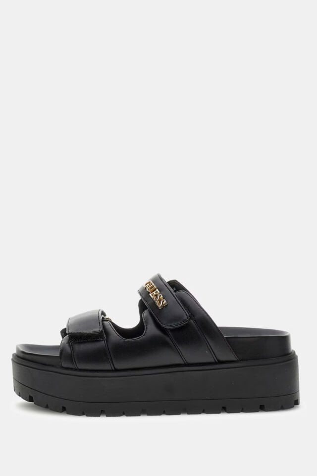 Guess Faxon Logo Sandaletler Siyah