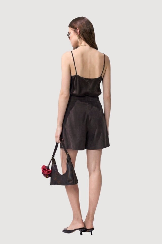 Roman Pilili Şort Kahve