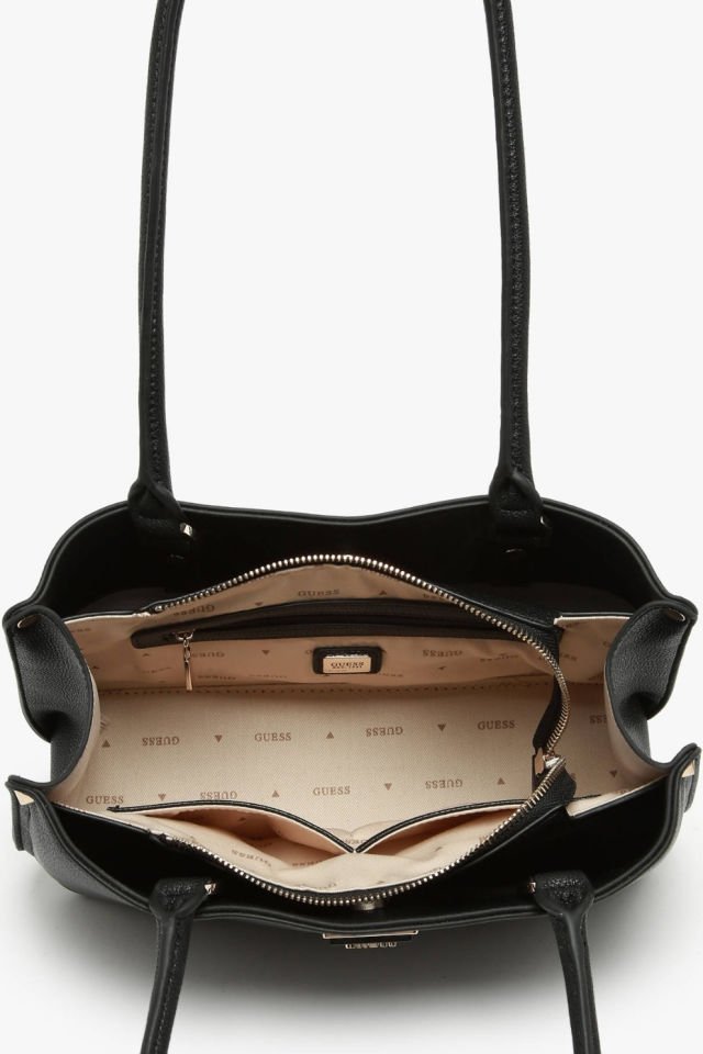 Guess Meridian Zımba Detaylı Omuz Çantası Siyah