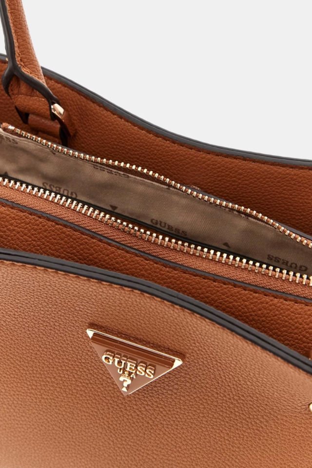 Guess Meridian Zımba Detaylı Omuz Çantası Kahverengi