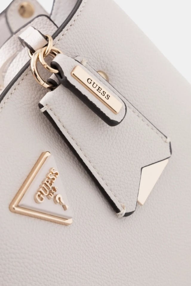 Guess Meridian Zımba Detaylı Omuz Çantası Fildişi