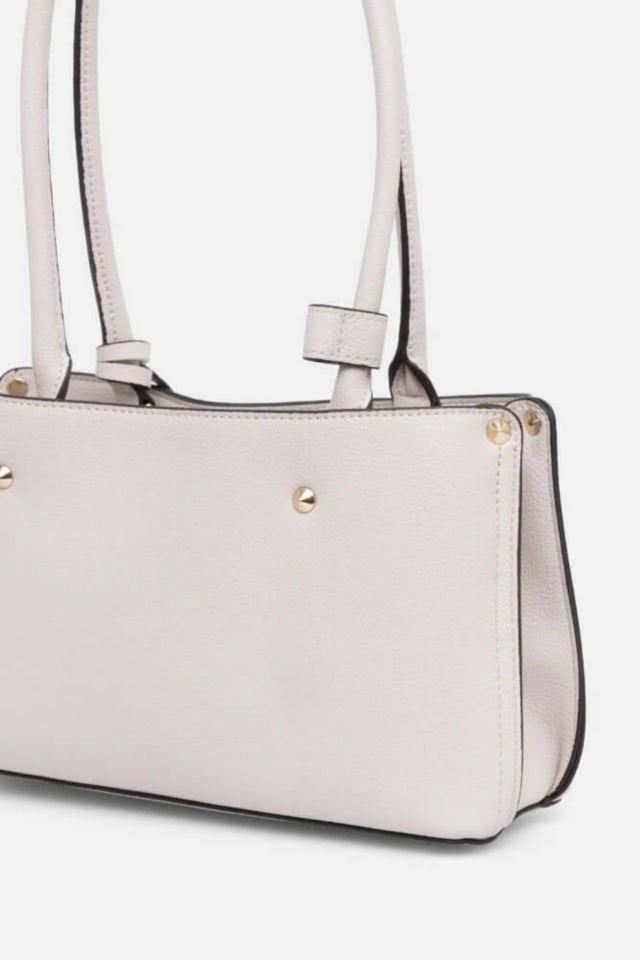 Guess Meridian Zımba Detaylı Omuz Çantası Fildişi