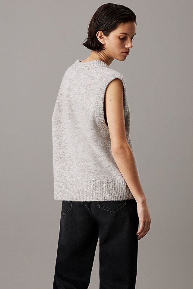 Calvin Klein Kadın Textured Süveter Gri