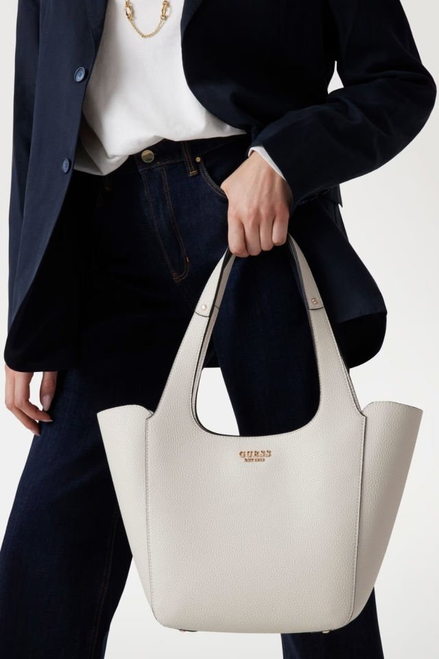 Guess Helina Portföy Çantalı Shopper Çanta Beyaz