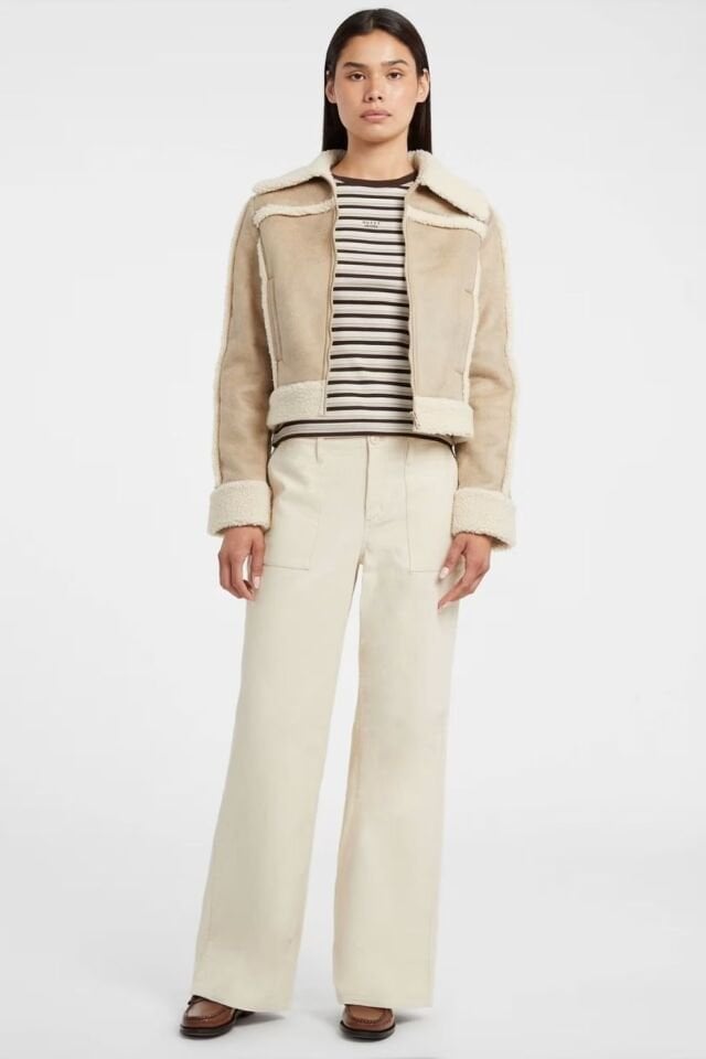 Guess Yapay Koyun Postu Ceket Bej