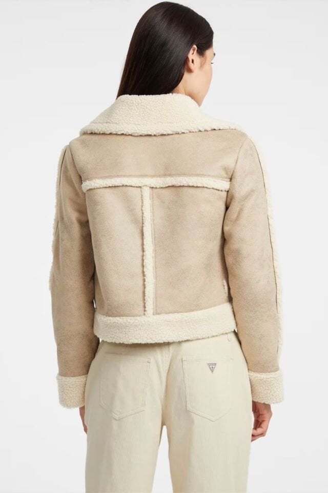 Guess Yapay Koyun Postu Ceket Bej