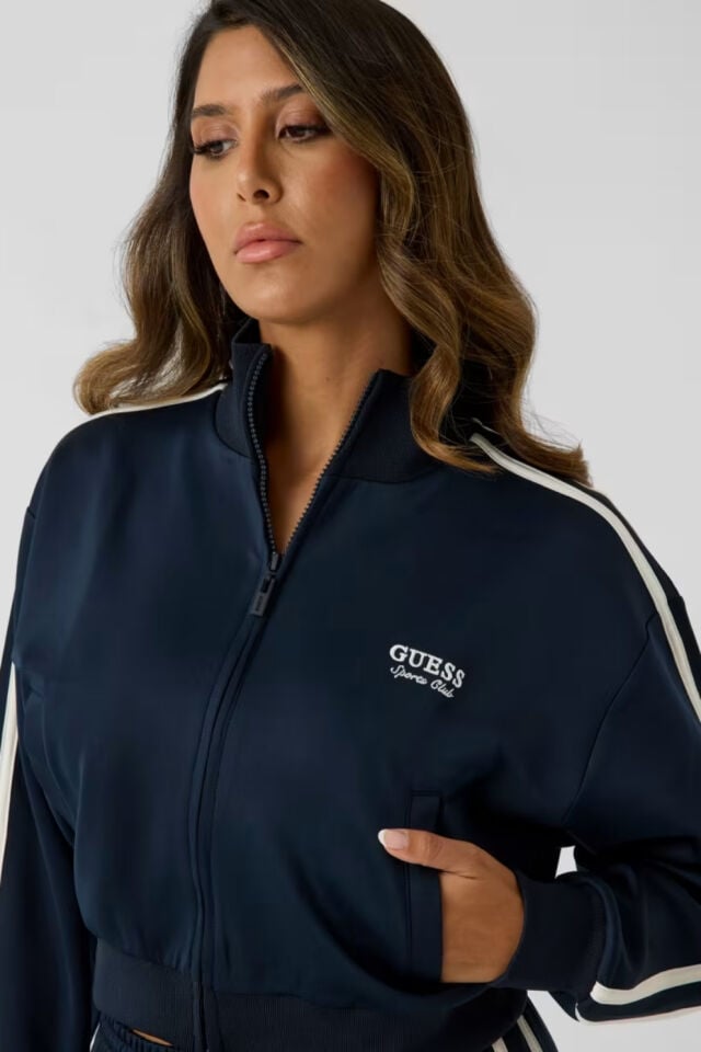 Guess Kısa Kesim Sweatshirt Mavi