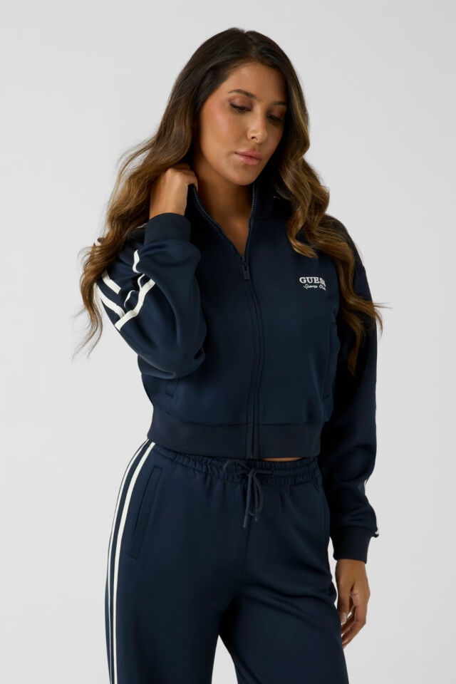 Guess Kısa Kesim Sweatshirt Mavi