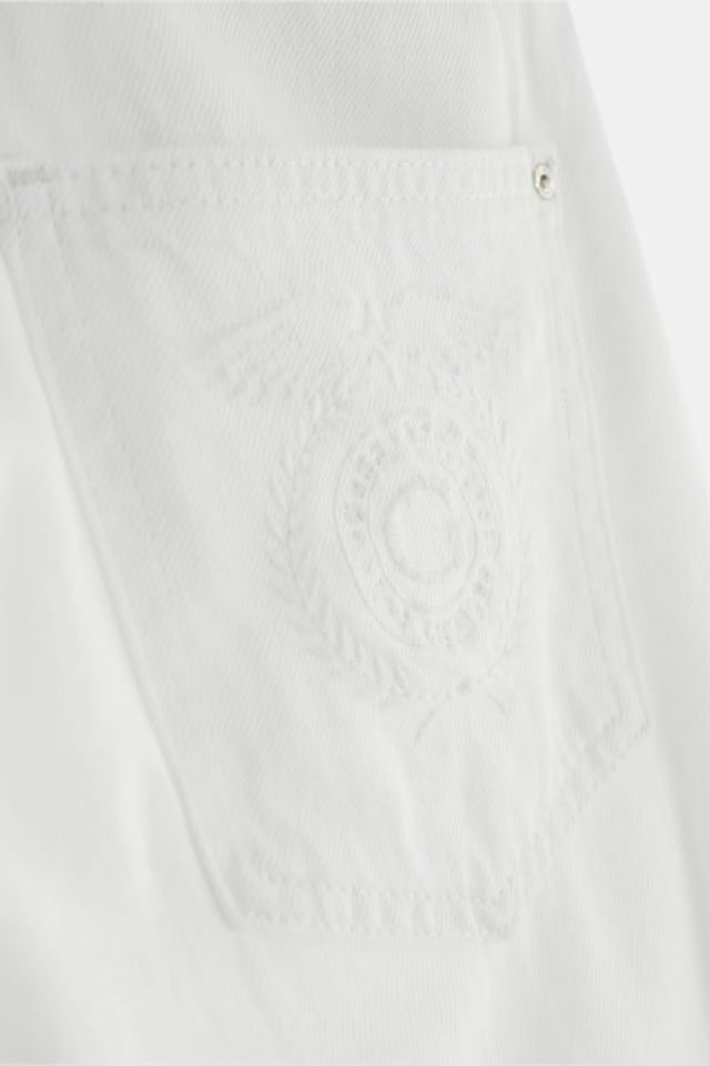 Guess Normal Bel Bol Paça Jean Pantolon Beyaz