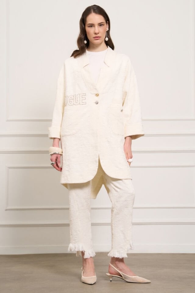 Mascara Bej Denim Püsküllü Pantolon