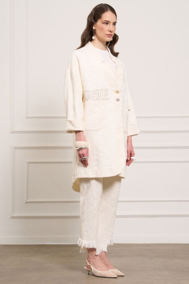 Mascara Bej Denim Püsküllü Pantolon