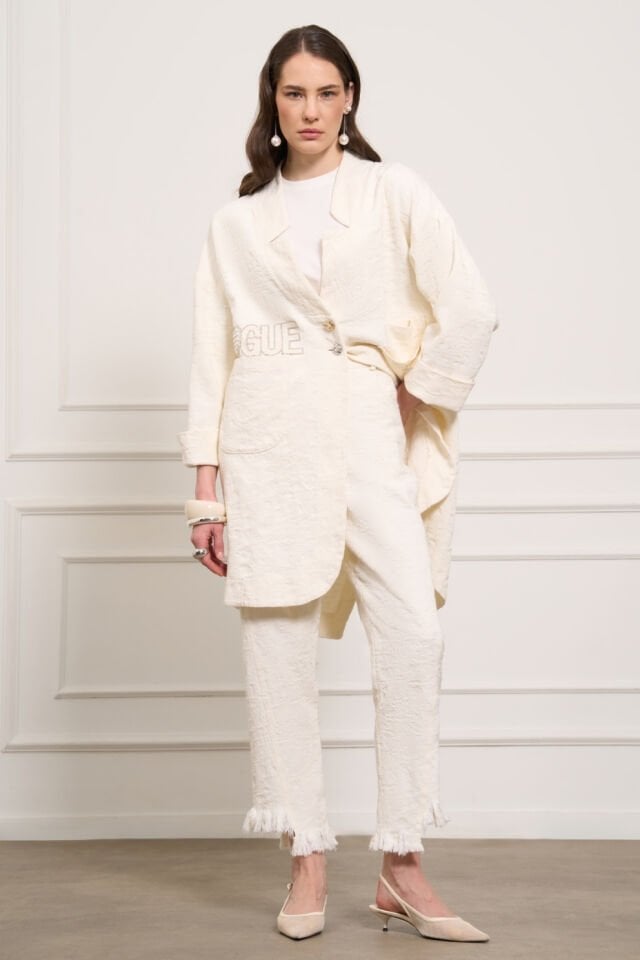 Mascara Bej Denim Püsküllü Pantolon