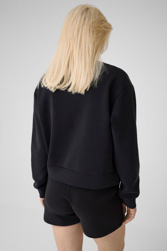 Guess Yüksek Yakalı Sweatshirt Siyah