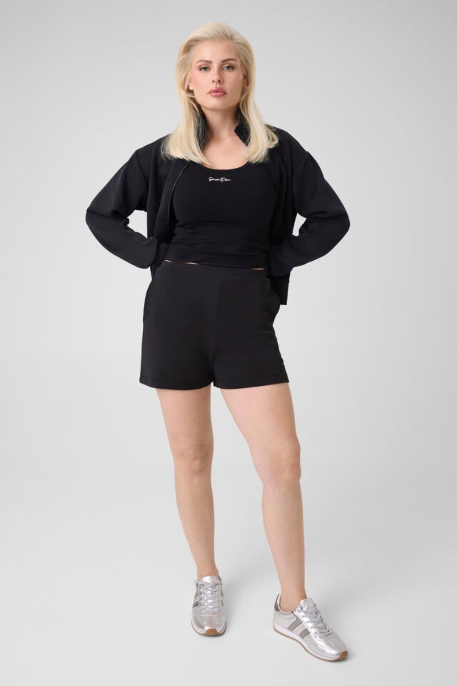 Guess Yüksek Yakalı Sweatshirt Siyah
