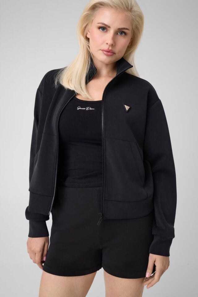 Guess Yüksek Yakalı Sweatshirt Siyah