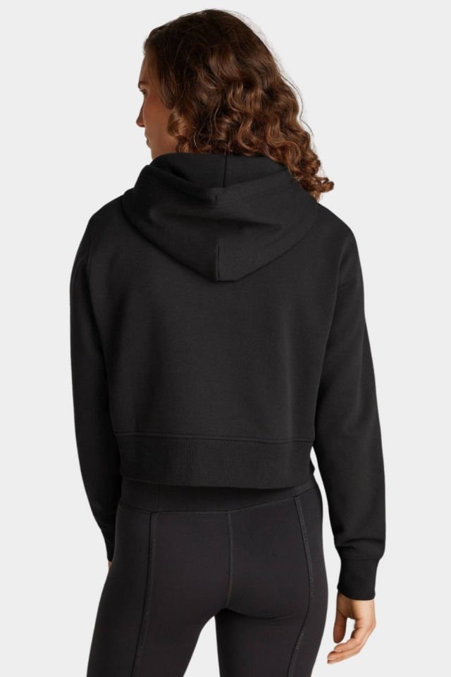Calvin Klein Jeans Logolu Elastik Kapüşonlu Sweatshirt Siyah