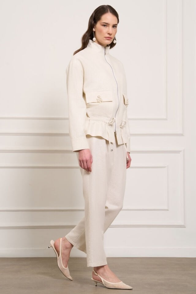 Mascara Simli Denim Pantolon Bej