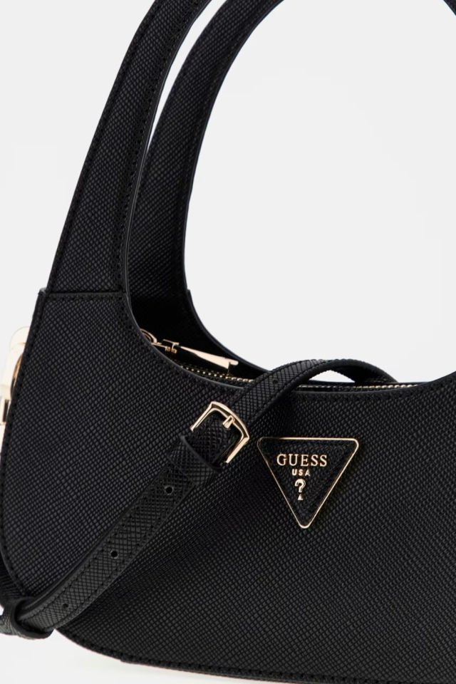 Guess Eco Jazlynn Saffiano Hobo Çanta Siyah