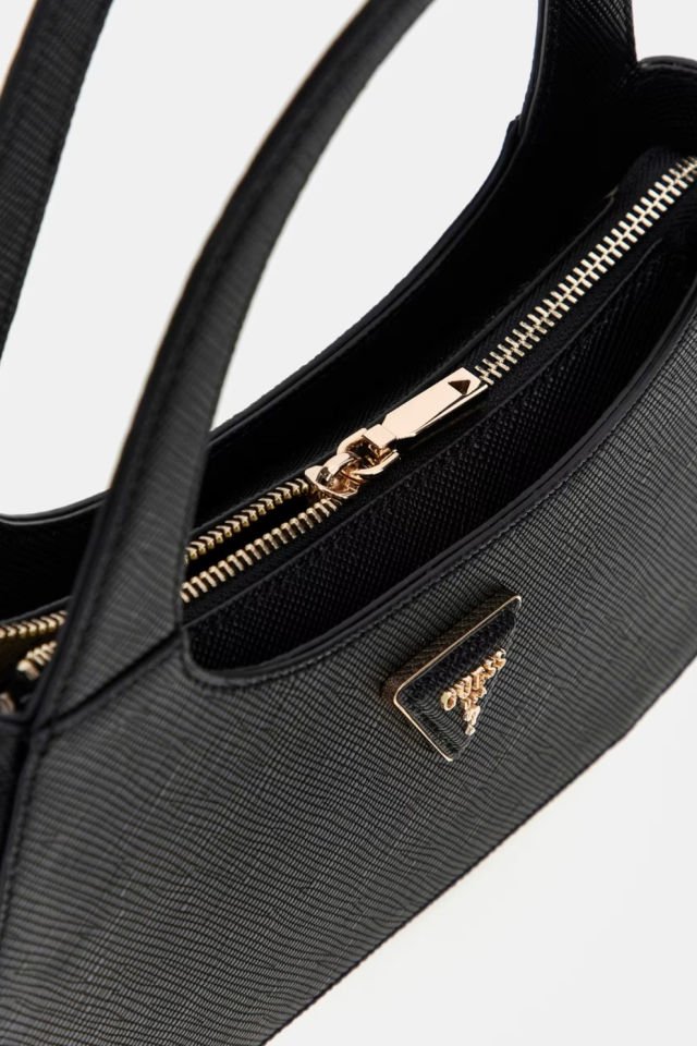 Guess Eco Jazlynn Saffiano Hobo Çanta Siyah