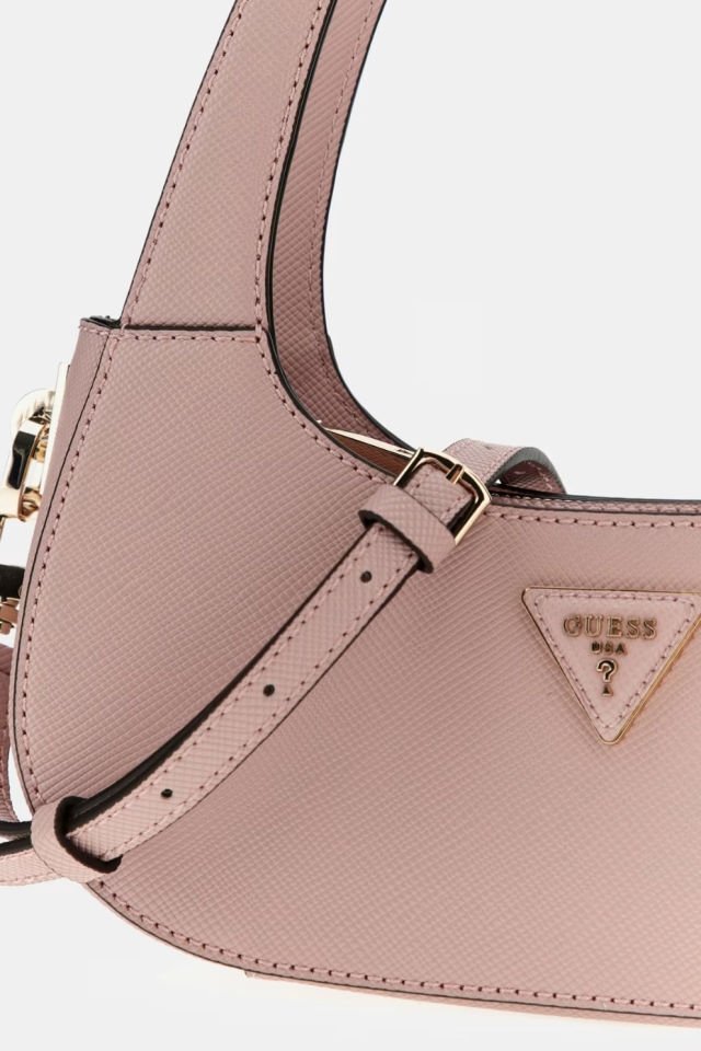 Guess Eco Jazlynn Saffiano Hobo Çanta Pembe