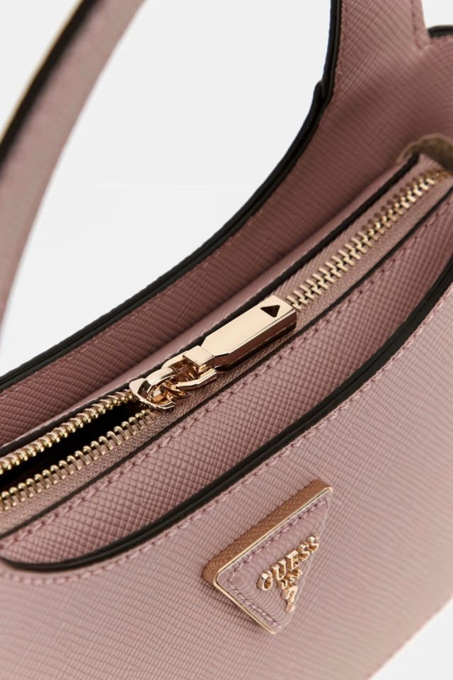 Guess Eco Jazlynn Saffiano Hobo Çanta Pembe