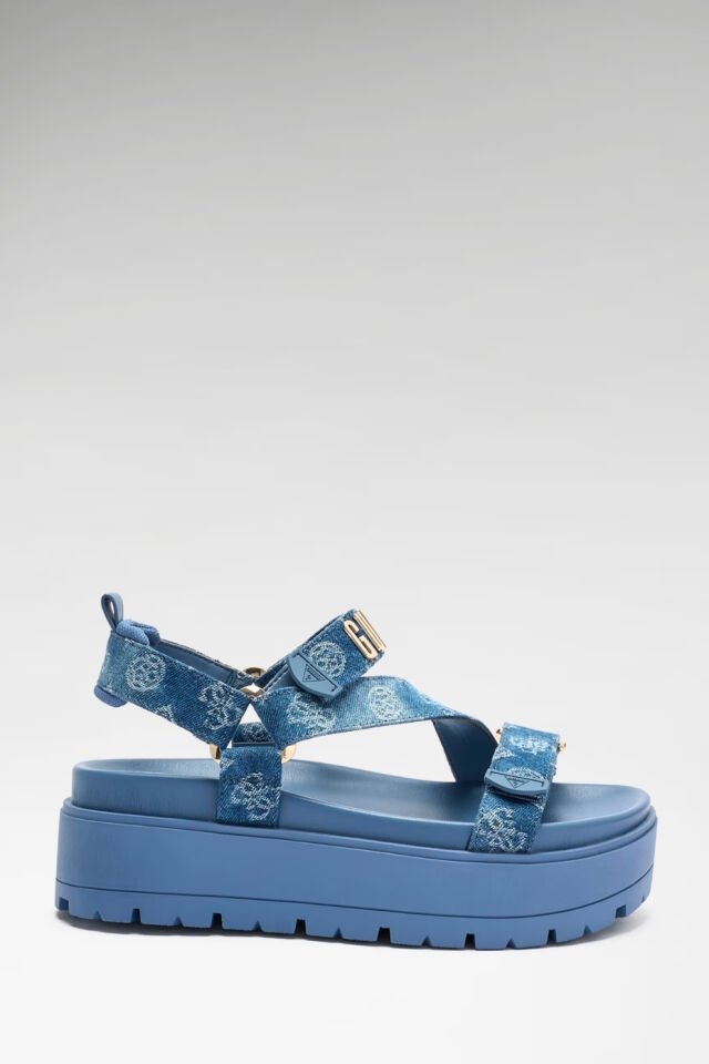 Guess Fetta Denim Sandaletler Mavi