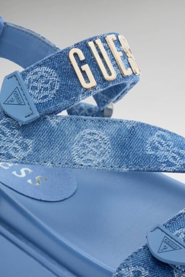 Guess Fetta Denim Sandaletler Mavi