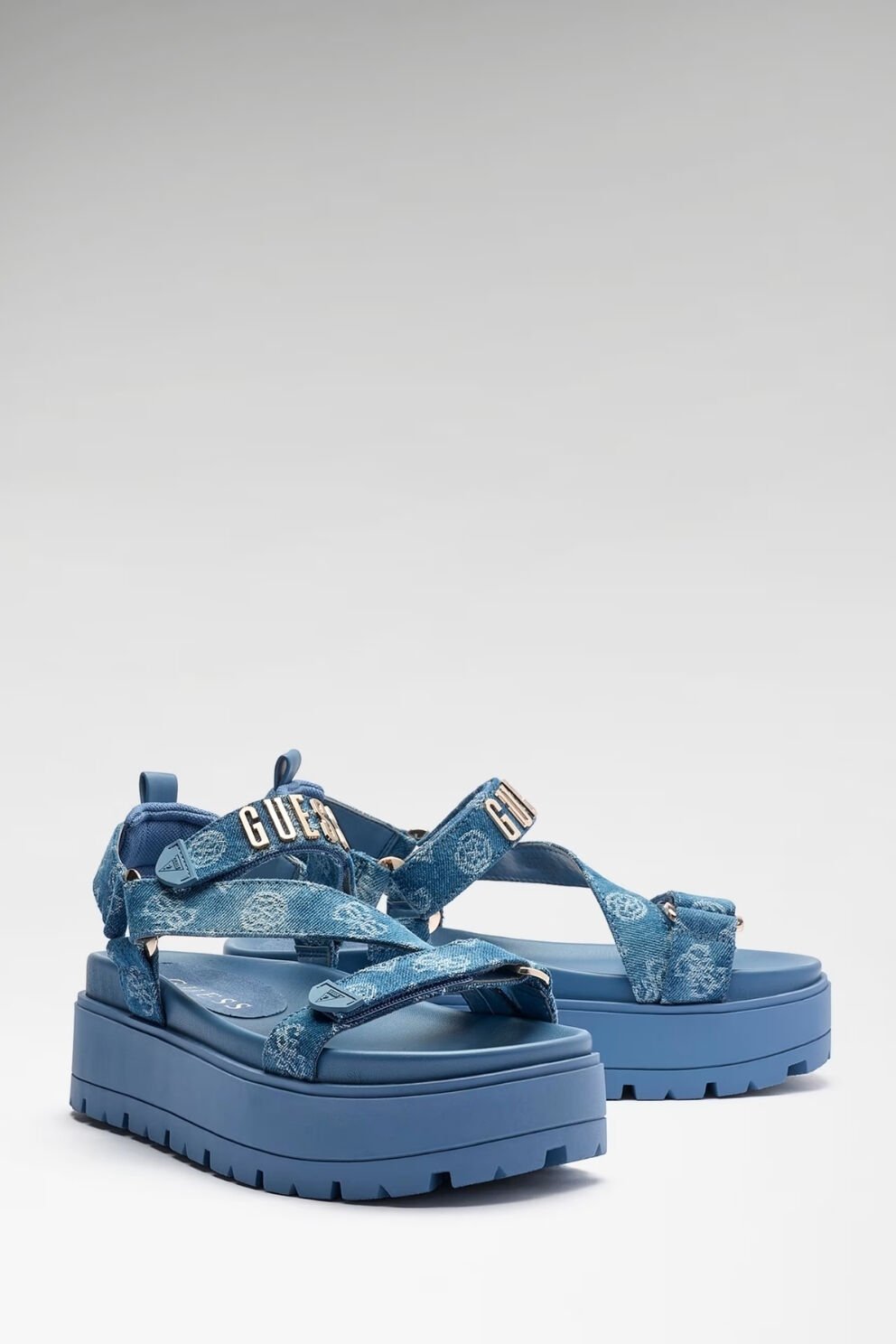 Guess Fetta Denim Sandaletler Mavi