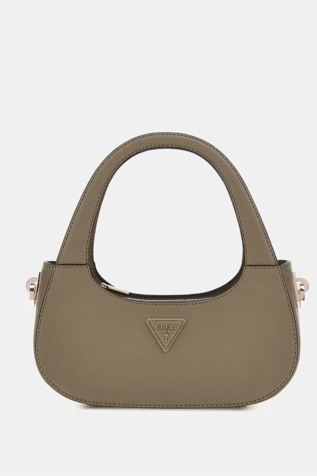 Guess Eco Jazlynn Saffiano Hobo Çanta Açık Kahverengi