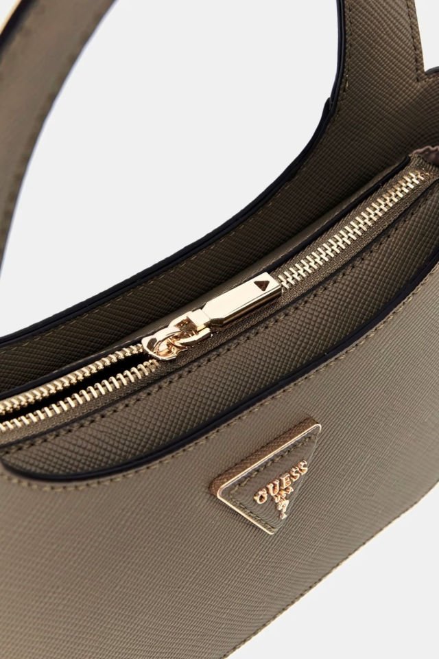 Guess Eco Jazlynn Saffiano Hobo Çanta Açık Kahverengi