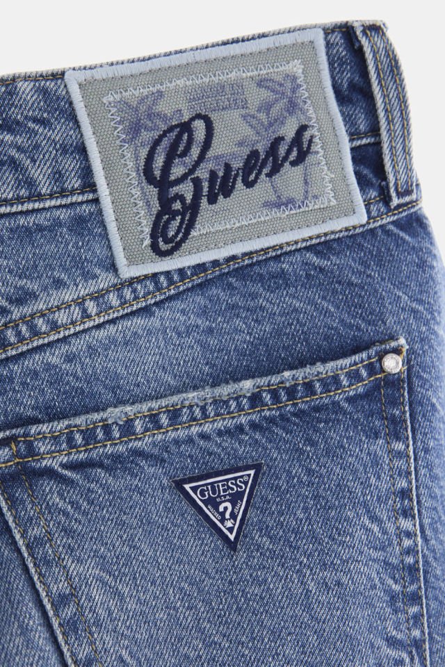 Guess Normal Bel Jean Şort Mavi