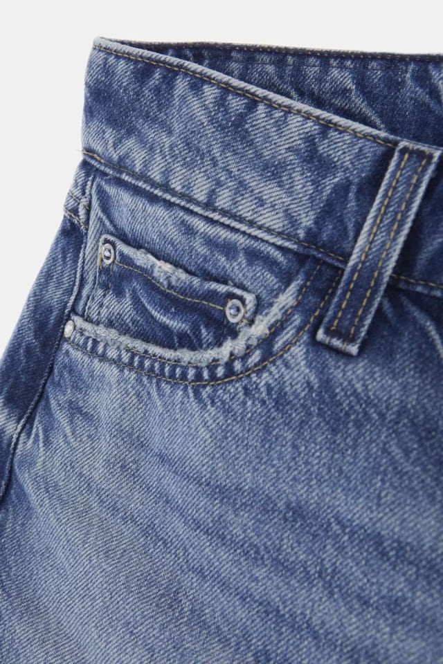 Guess Normal Bel Jean Şort Mavi