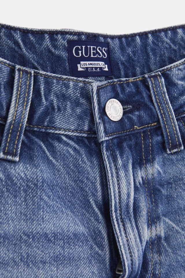Guess Normal Bel Jean Şort Mavi