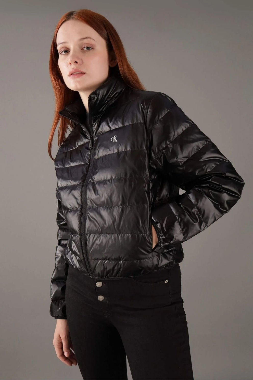 Calvin Klein Monogram Baskılı Ceket Siyah