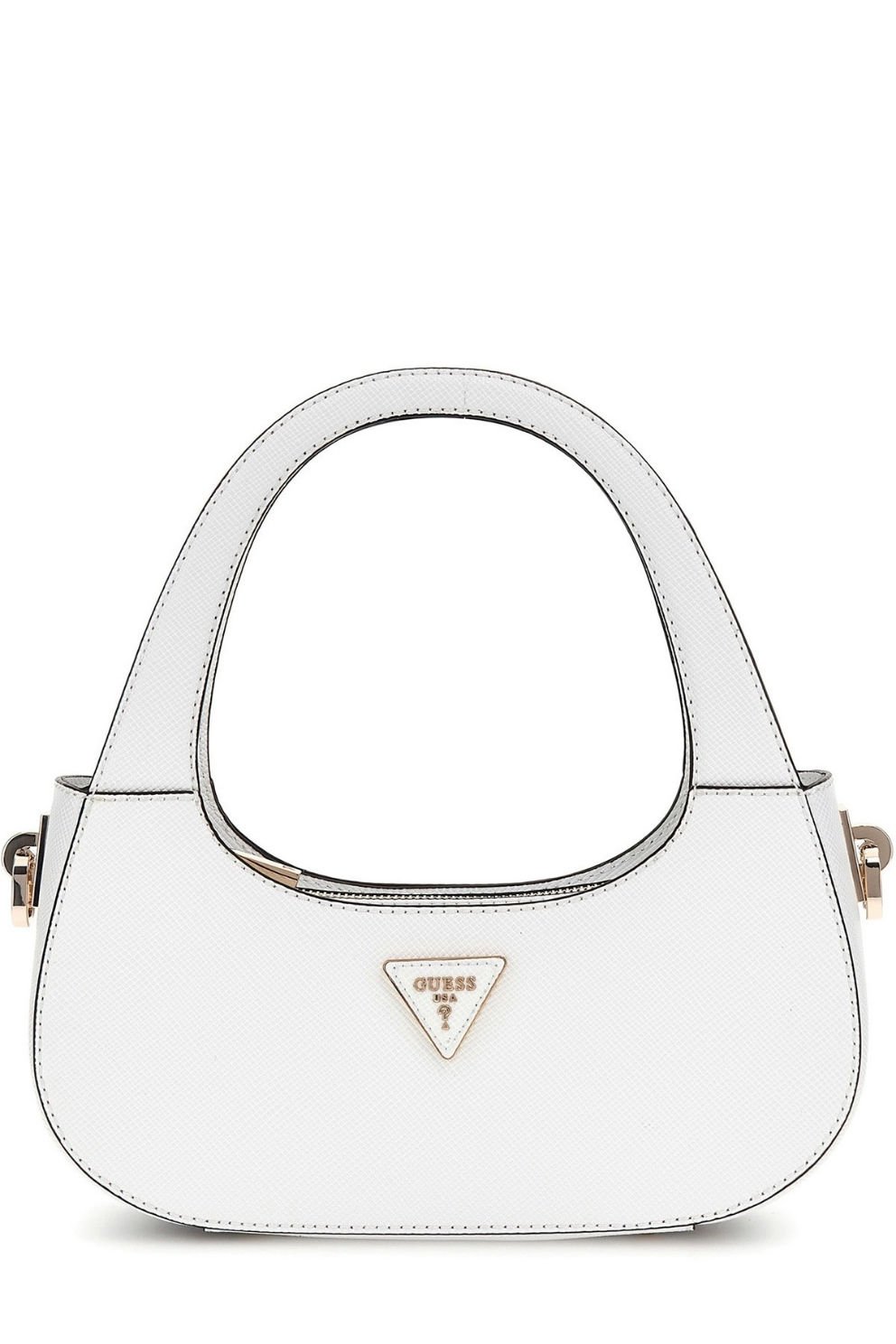 Guess Eco Jazlynn Saffiano Hobo Çanta Açık Beyaz