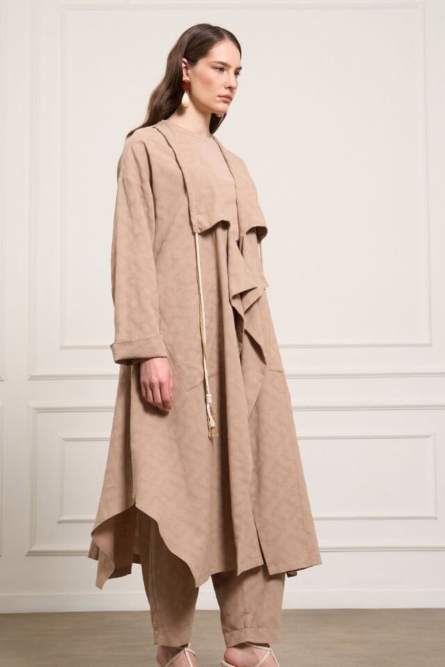 Bağcıklı Toprak Renk Şalvar Pantolon