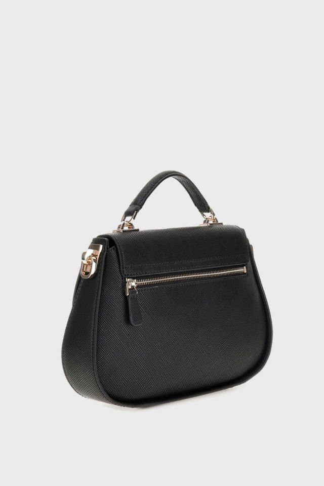 Guess Eco Jazlynn Logolu Çıkarılabilir Askılı  Bayan Çanta Siyah