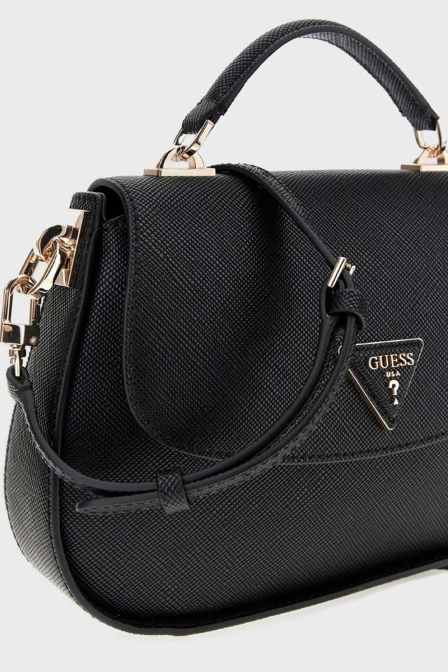 Guess Eco Jazlynn Logolu Çıkarılabilir Askılı  Bayan Çanta Siyah