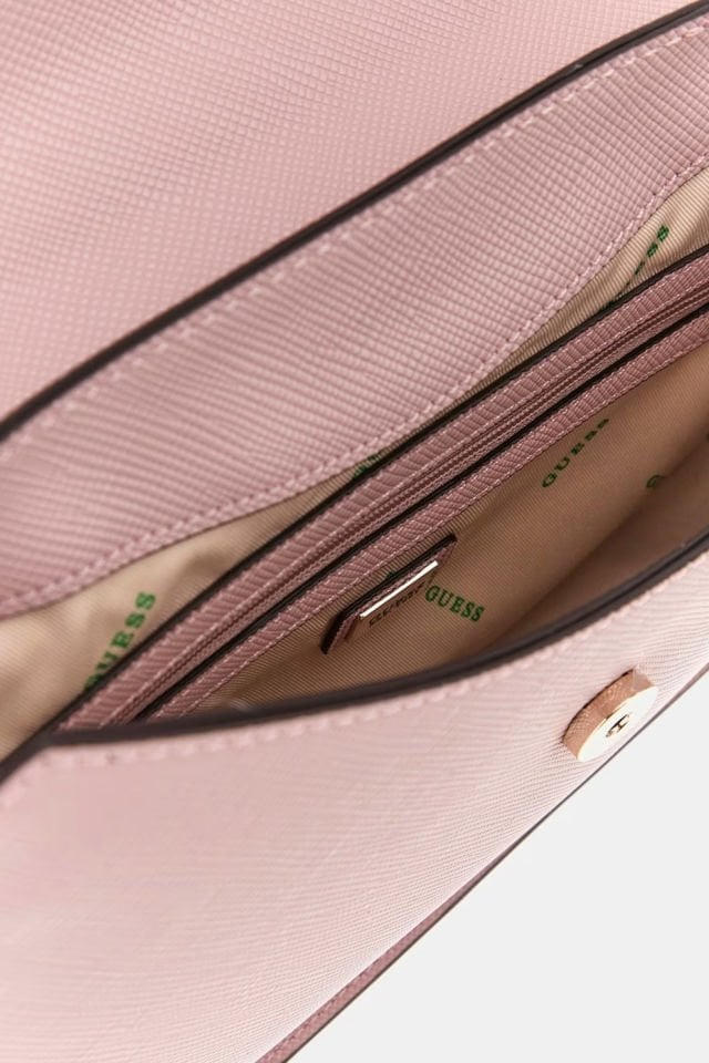 Guess Eco Jazlynn Logolu Çıkarılabilir Askılı  Bayan Çanta Pembe
