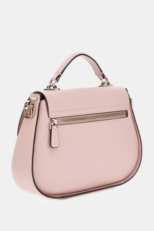 Guess Eco Jazlynn Logolu Çıkarılabilir Askılı  Bayan Çanta Pembe