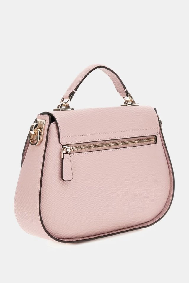 Guess Eco Jazlynn Logolu Çıkarılabilir Askılı  Bayan Çanta Pembe