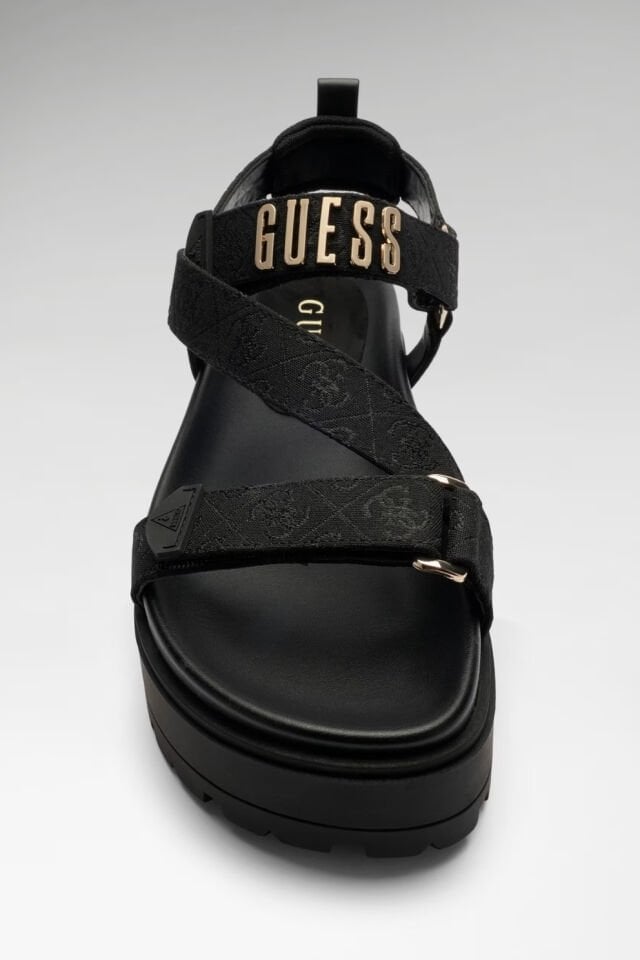 Guess  Fetta Logo Sandaletler Siyah