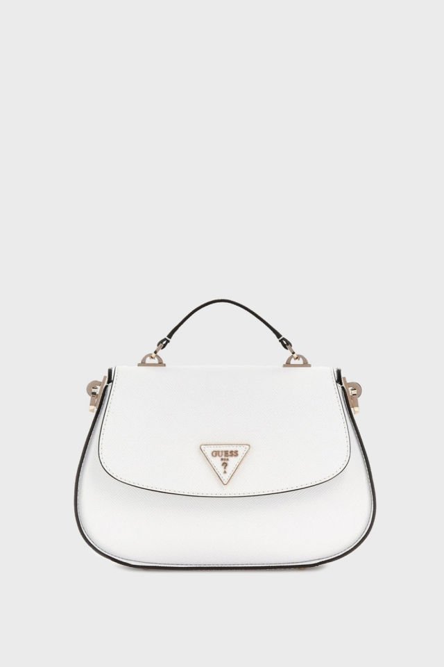 Guess Eco Jazlynn Logolu Çıkarılabilir Askılı  Bayan Çanta Beyaz