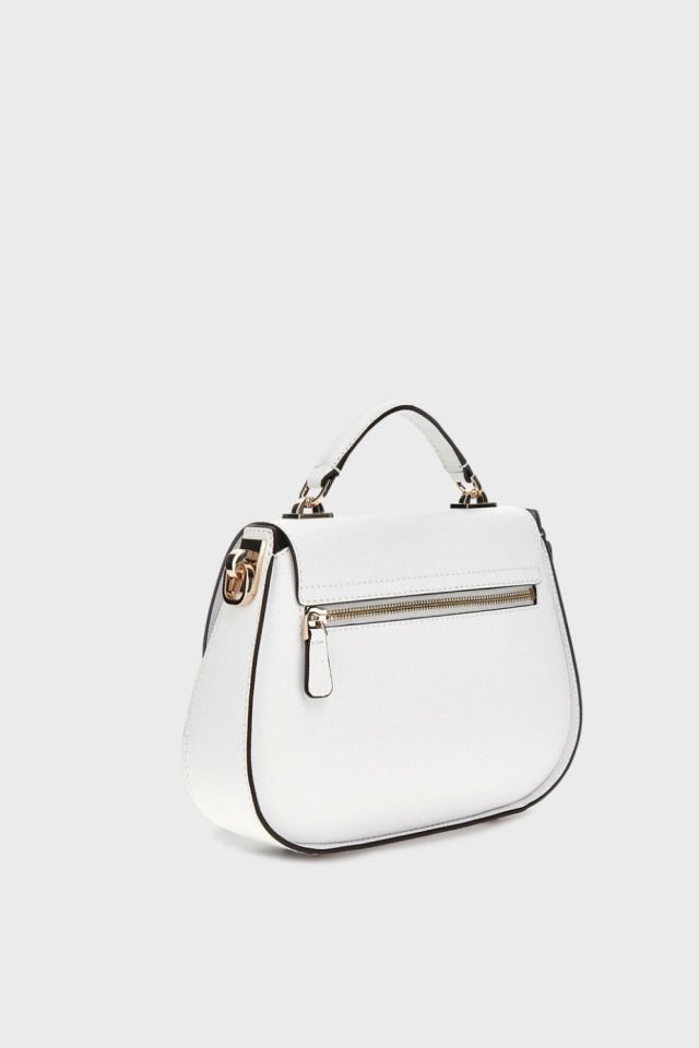 Guess Eco Jazlynn Logolu Çıkarılabilir Askılı  Bayan Çanta Beyaz