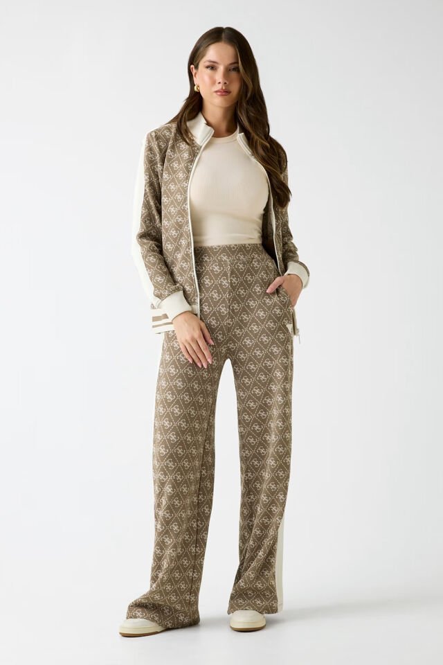 Guess İspanyol Paça Rib Eşofman Altı Kahverengi