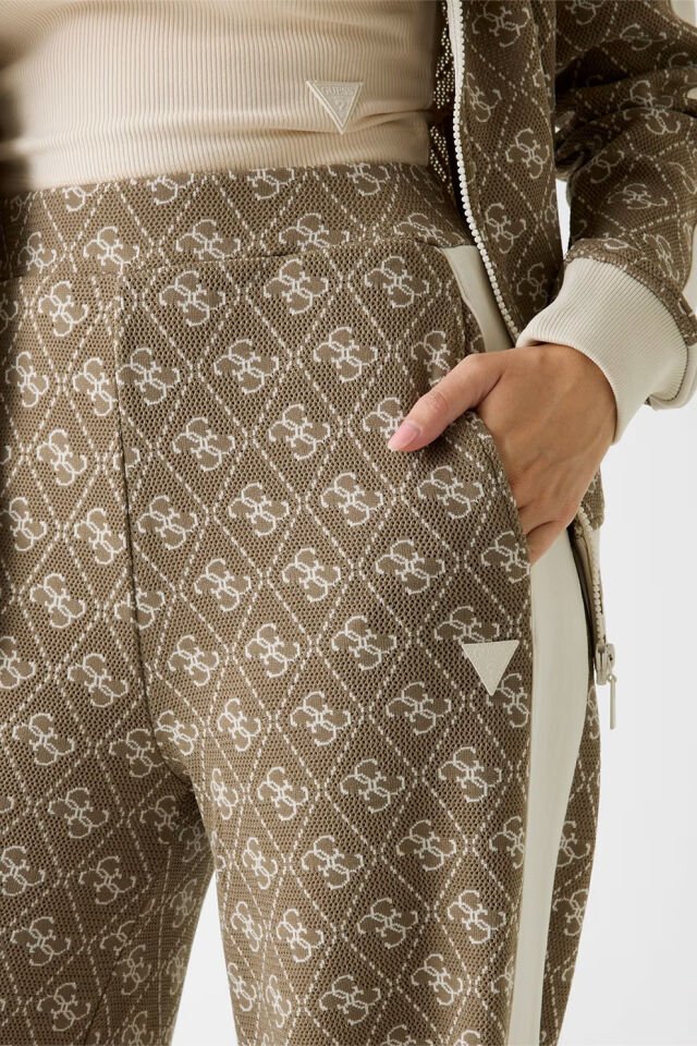 Guess İspanyol Paça Rib Eşofman Altı Kahverengi