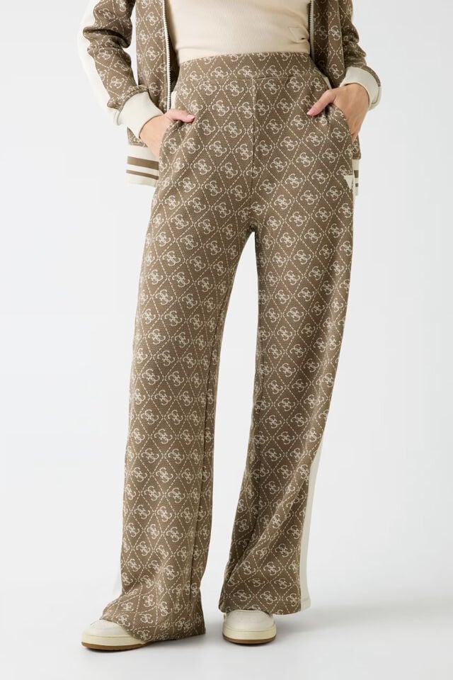 Guess İspanyol Paça Rib Eşofman Altı Kahverengi